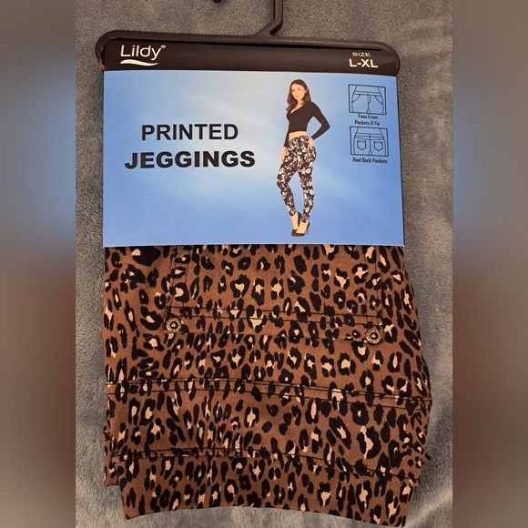 Lildy Pants - NWT Lildy Cheetah Leopard Print Jeggings Sz L-XL